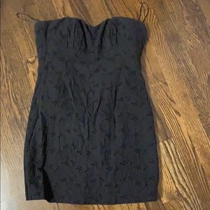 Black strapless dress